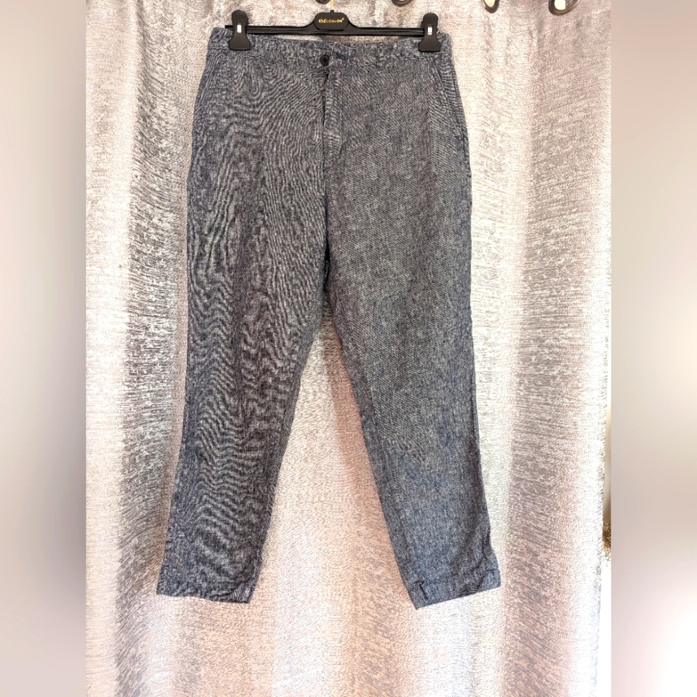 Linen-Cotton Tapered Pants
